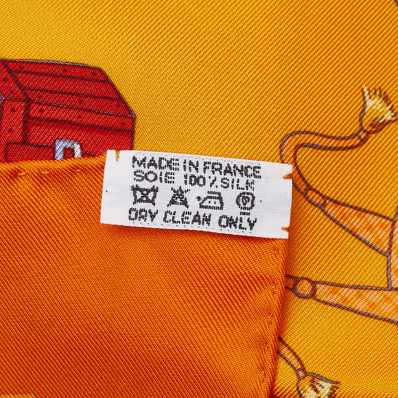 HERMES Authentic Orange Silk Scarf - Picture 5 of 6